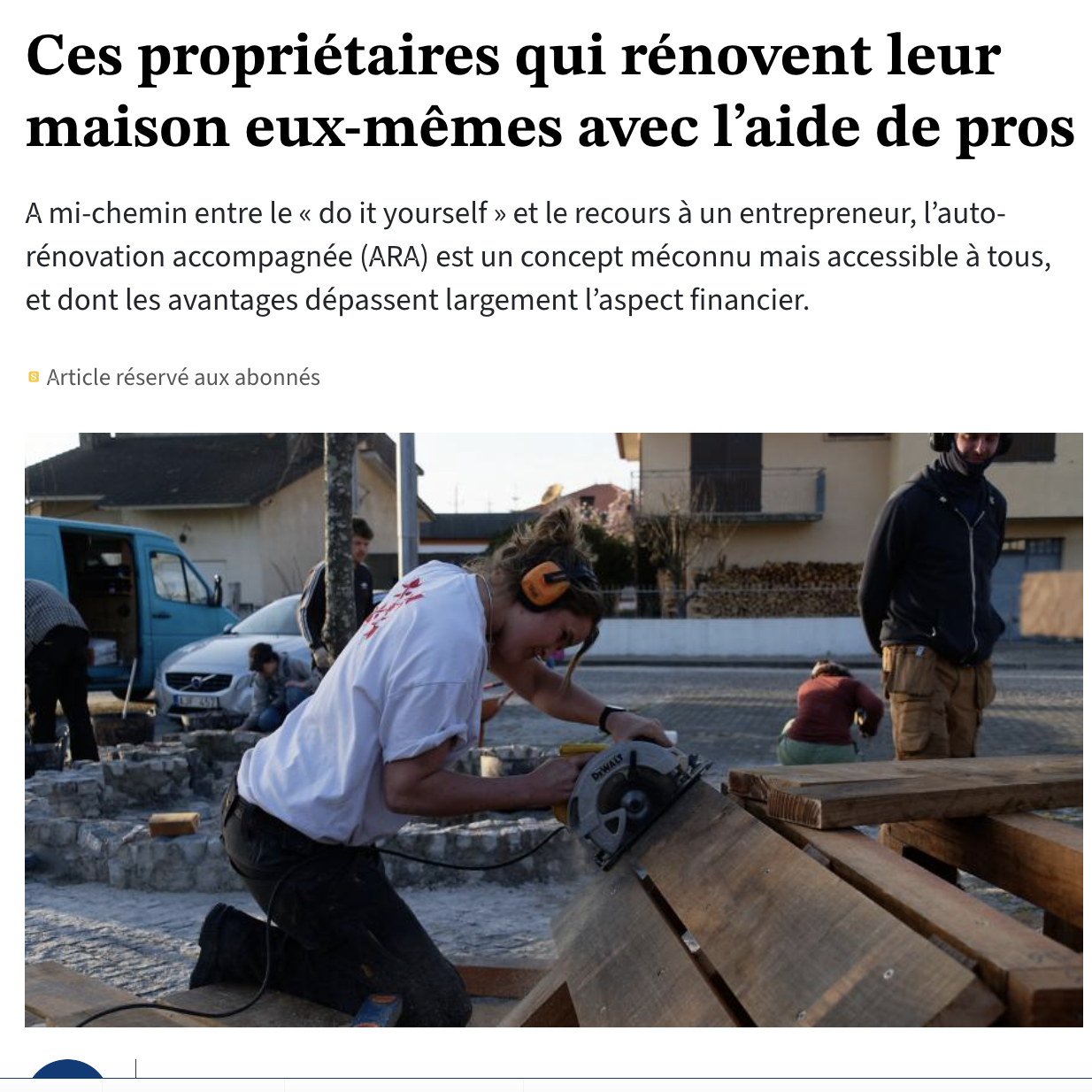 Aperçu : Le Soir, « Ces propriétaires qui rénovent leur maison eux-mêmes avec l’aide de pros »