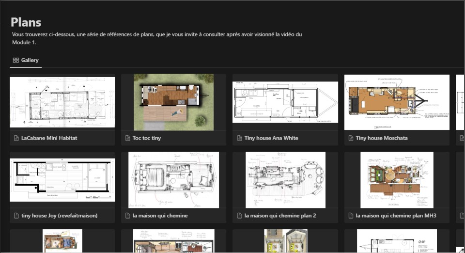Bibliothèque d’exemples de plans de tiny houses