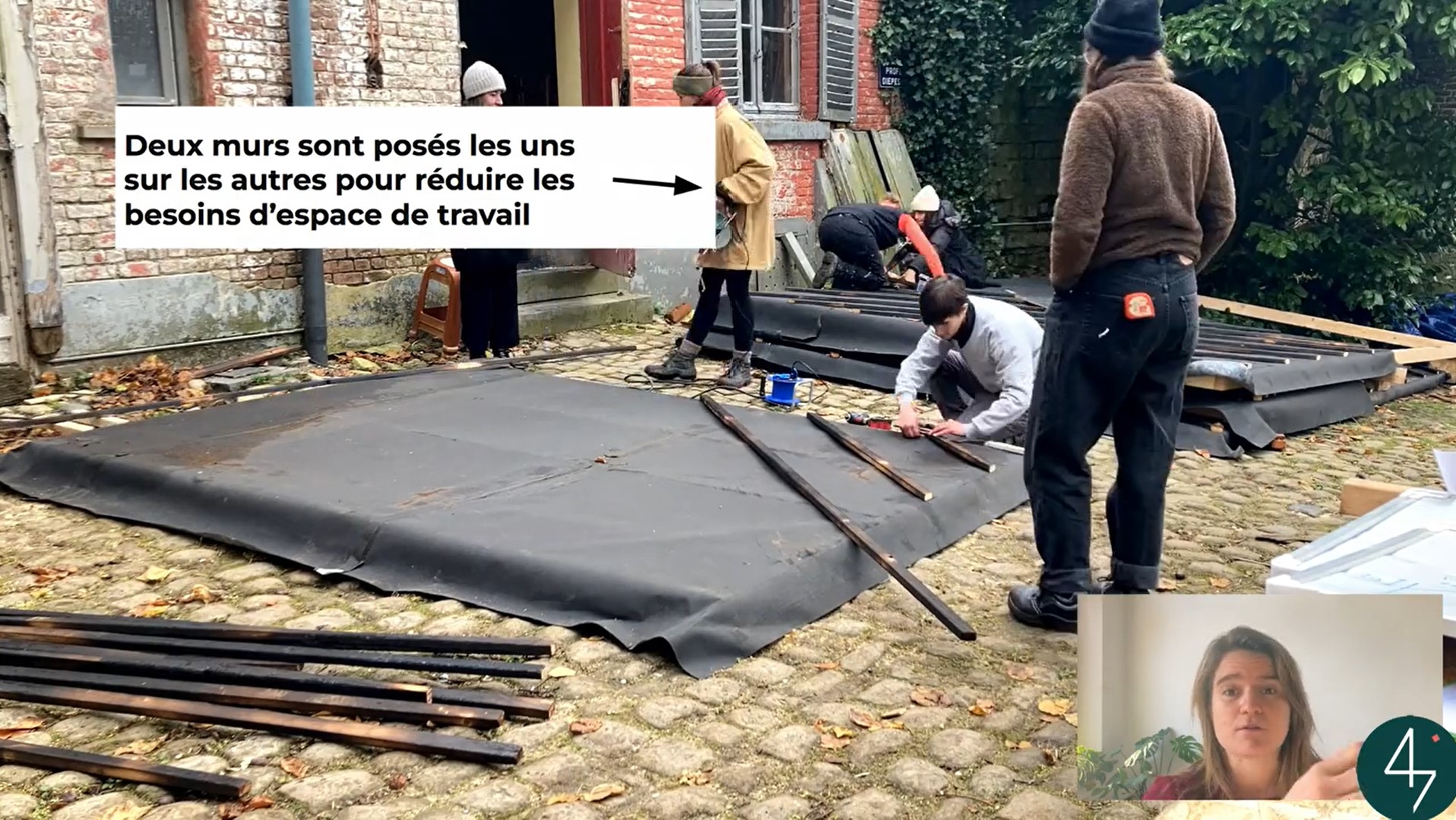 Pose du pare-pluie sur un mur avant l’assemblage